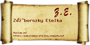 Záborszky Etelka névjegykártya